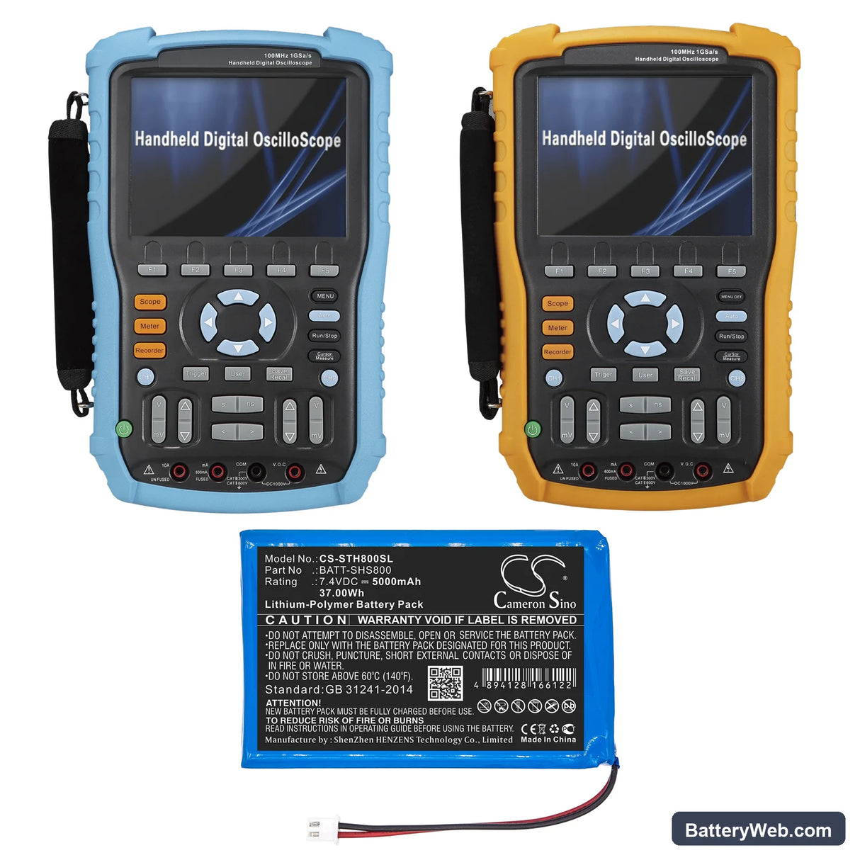 Siglent SHS800 Replacement Battery, 7.4V, 5000mAh, Li-Polymer 6