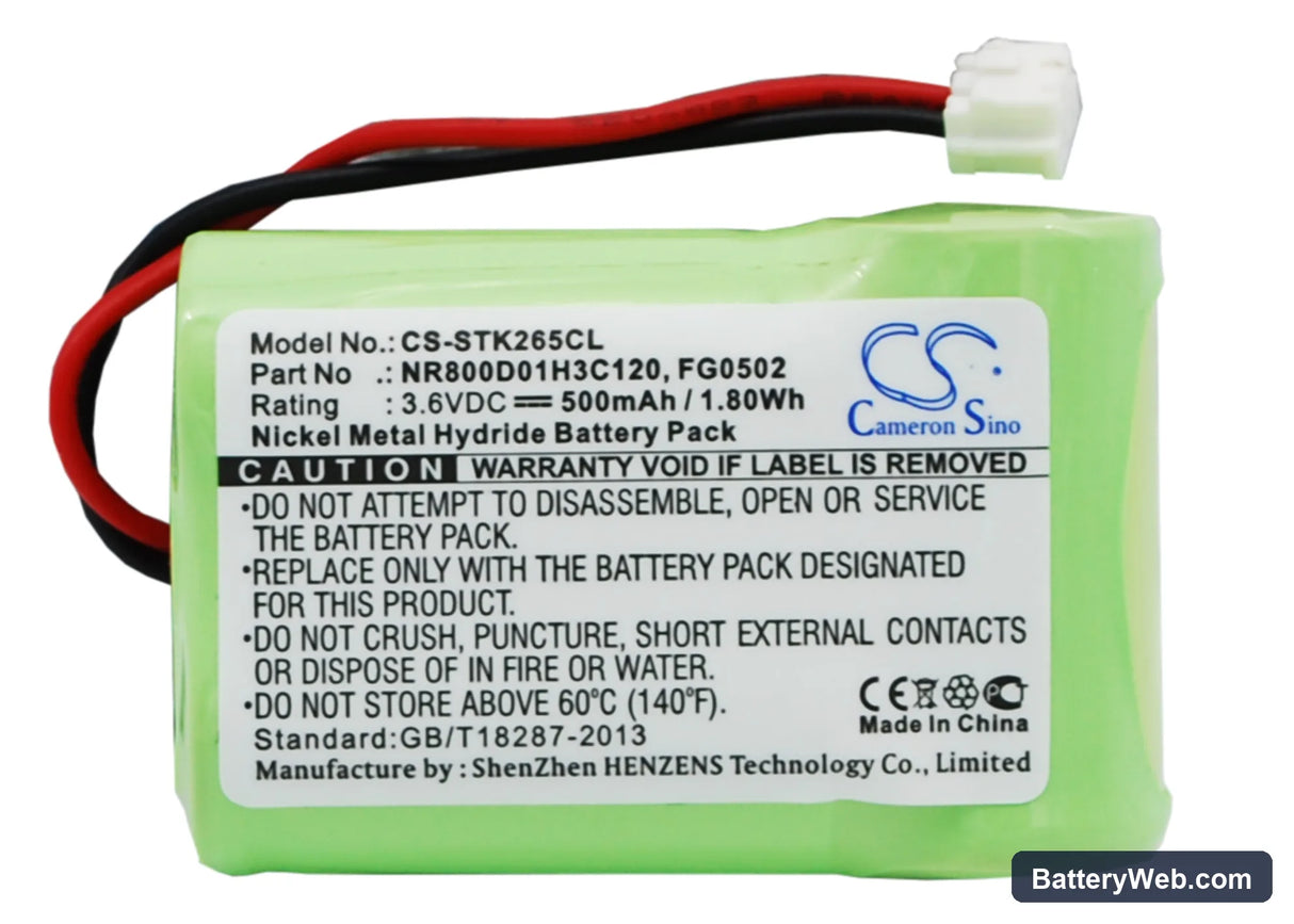 France Telecom Amarys 265 Replacement Battery, 3.6V, 500mAh, Ni-MH 1