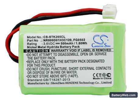 France Telecom Amarys 265 Replacement Battery, 3.6V, 500mAh, Ni-MH 1