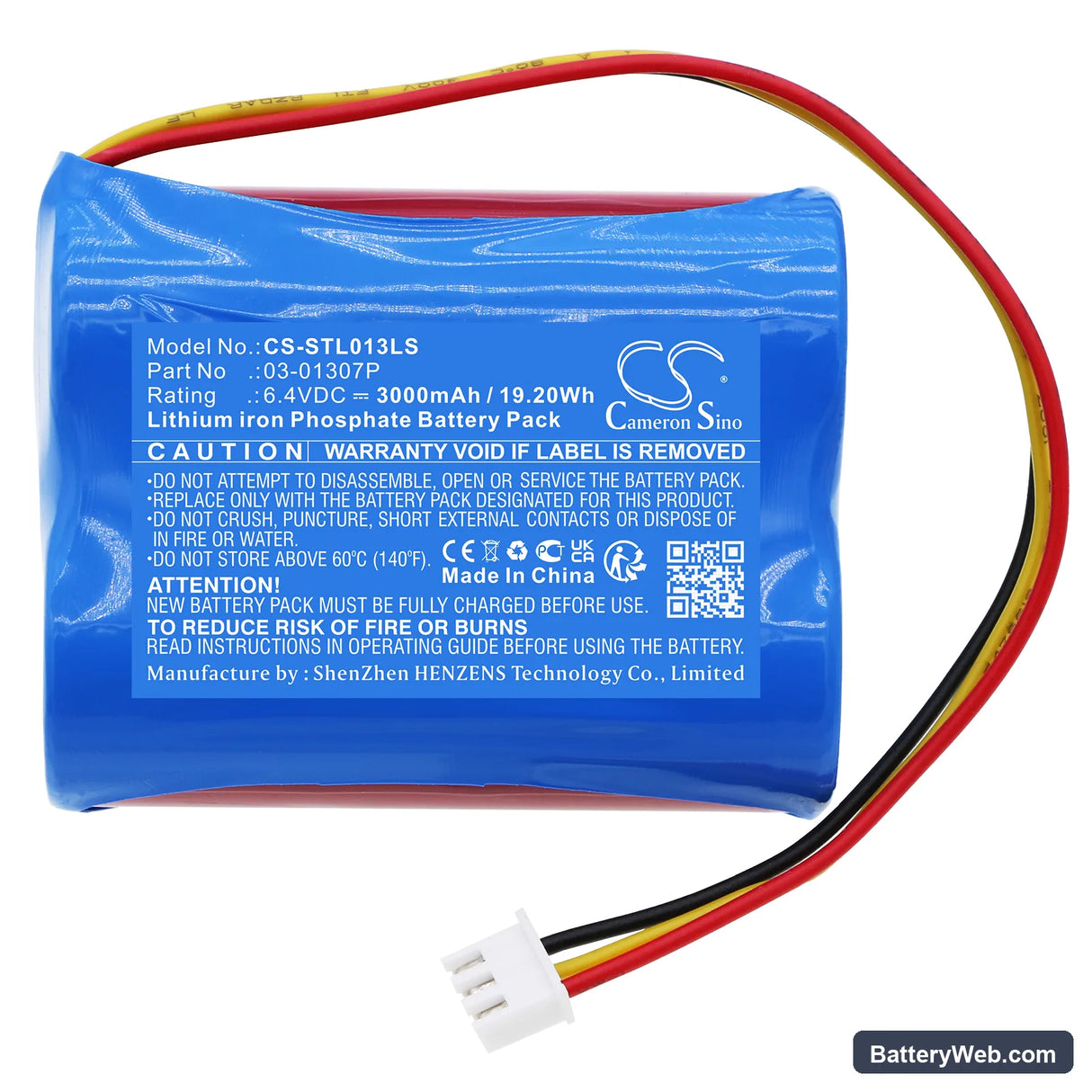 Stanilite Platinum Exit LED Jumbo Nexus Replacement Battery, 6.4V, 3000mAh, LiFePO4 3