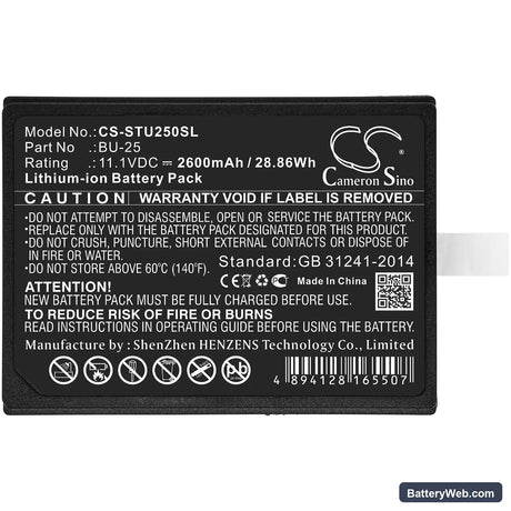 Sumitomo Type-25 Replacement Battery, 11.1V, 2600mAh, Li-ion 3