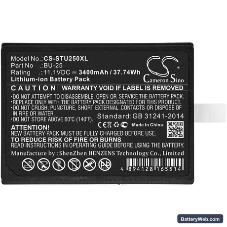 Sumitomo Type-25 Replacement Battery, 11.1V, 3400mAh, Li-ion 3