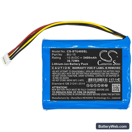 Sumitomo T-400S Replacement Battery, 10.8V, 3400mAh, Li-ion 3