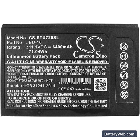 Sumitomo TYPE-72 Replacement Battery, 11.1V, 6400mAh, Li-ion 5