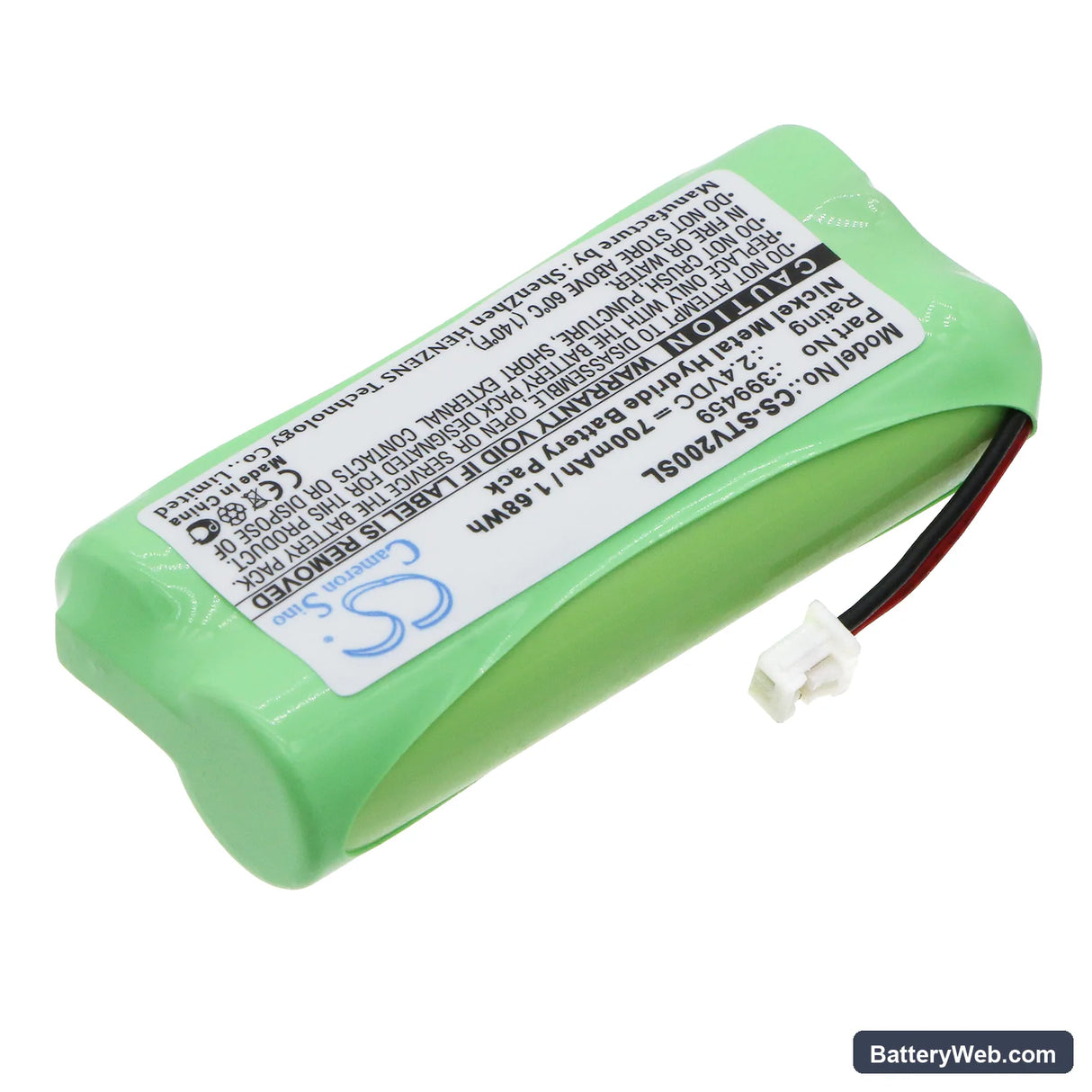 Stageclix Jack V2 Transmitter Replacement Battery, 2.4V, 700mAh, Ni-MH 2
