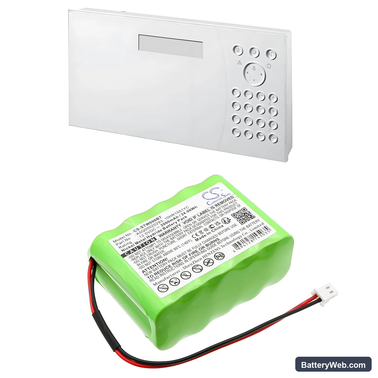 Siemens Sintony IC60-W-10 Replacement Battery, 12V, 2000mAh, Ni-MH 6