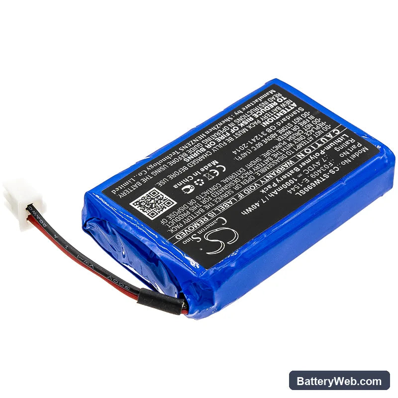 Satlink WS-6908 Replacement Battery, 7.4V, 1000mAh, Li-Polymer 2
