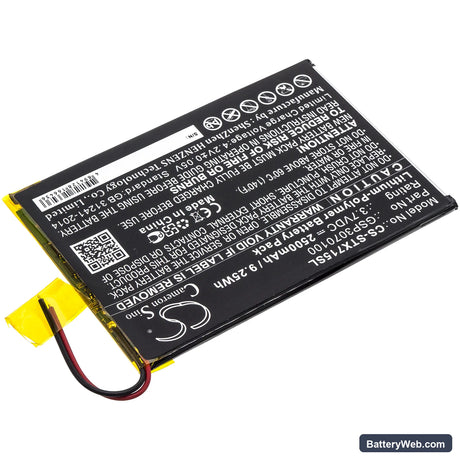 SmarTab ST7150 Replacement Battery, 3.7V, 2500mAh, Li-Polymer 2