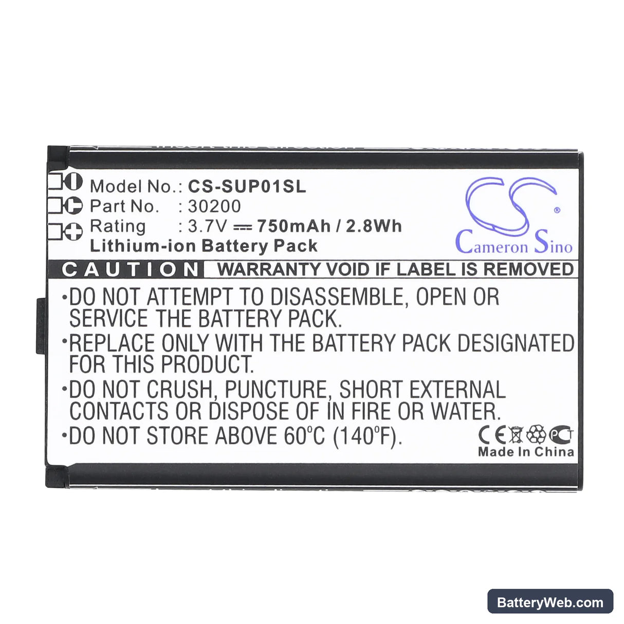 Callaway uPro Replacement Battery, 3.7V, 750mAh, Li-ion 5