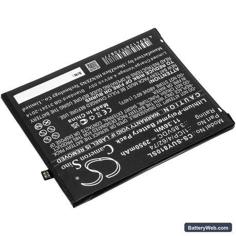 Sugar Y8 Max Replacement Battery, 3.85V, 2950mAh, Li-Polymer 2