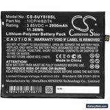 Sugar Y8 Max Replacement Battery, 3.85V, 2950mAh, Li-Polymer 3