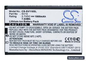 Sieval SV-118 Replacement Battery, 3.7V, 1900mAh, Li-ion 1