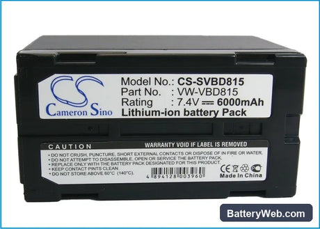 Panasonic NV-DX100 Replacement Battery, 7.4V, 6000mAh, Li-ion 5