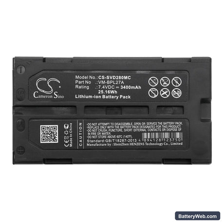 Hitachi VLH100L Replacement Battery, 7.4V, 3400mAh, Li-ion 5