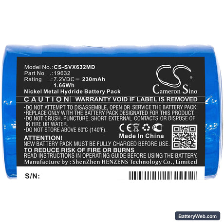 Servox Speech Replacement Battery, 7.2V, 230mAh, Ni-MH 3