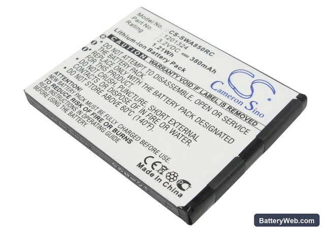 Sierra Wireless AirCard 875U Replacement Battery, 3.2V, 380mAh, Li-ion 1