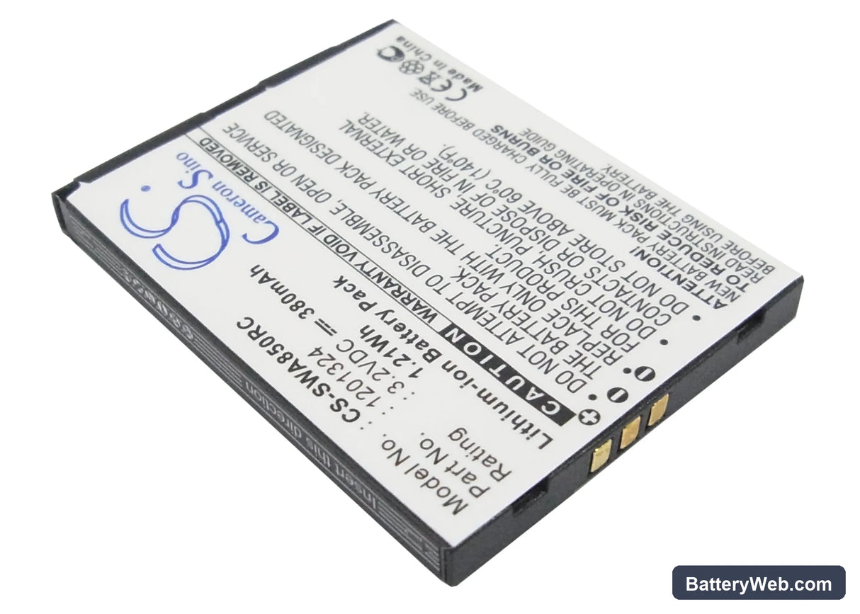 Sierra Wireless AirCard 875U Replacement Battery, 3.2V, 380mAh, Li-ion 2