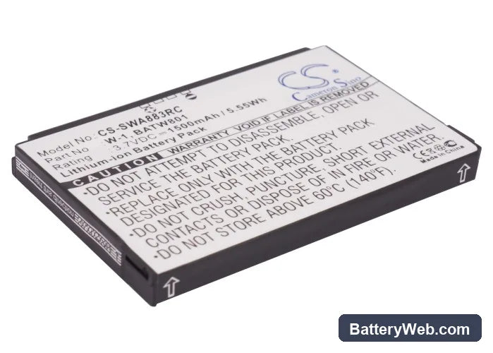 Sprint Zing Replacement Battery, 3.7V, 1500mAh, Li-ion 2