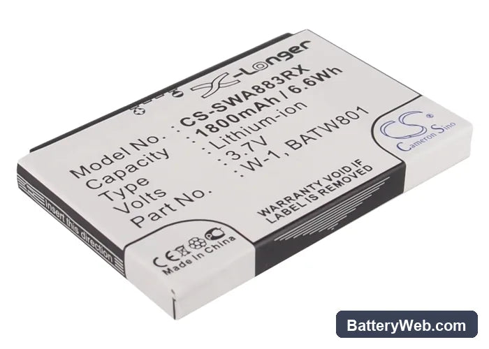 Netgear Mingle 3G Replacement Battery, 3.7V, 1800mAh, Li-ion 2