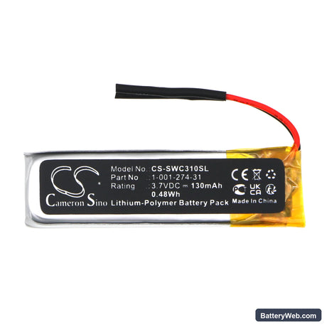 Sony WI-C600N Replacement Battery, 3.7V, 130mAh, Li-Polymer 3
