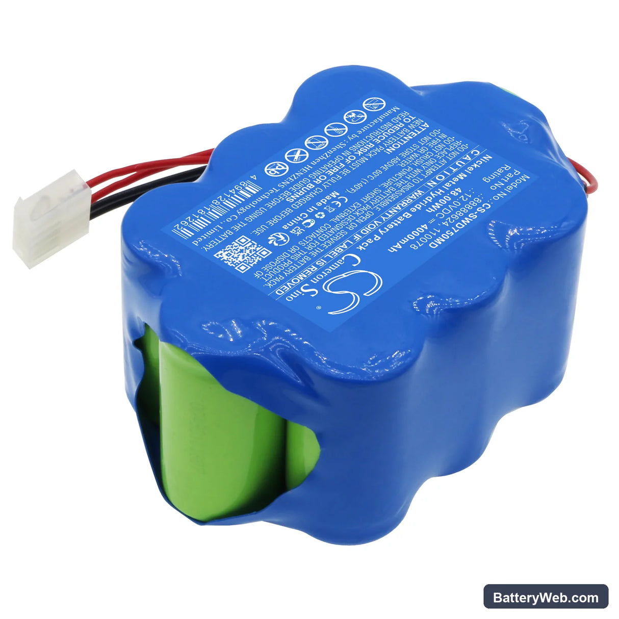 Simonson-Wheel Defibrillator DMS730 Replacement Battery, 12V, 4000mAh, Ni-MH 2
