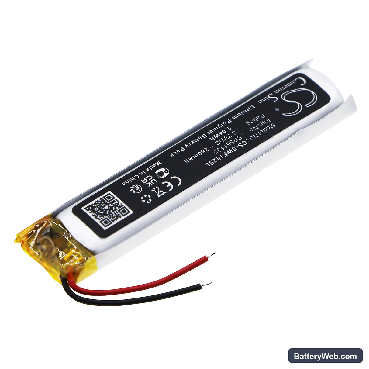 Sony WF-1000XM2 Replacement Battery, 3.7V, 280mAh, Li-Polymer 2