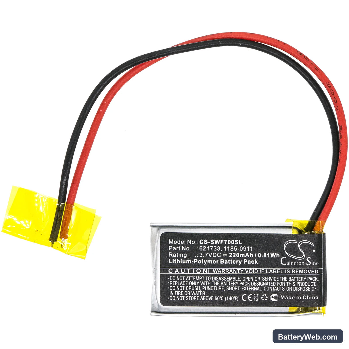 Sony WF-XB700 Charging Case Replacement Battery, 3.7V, 220mAh, Li-Polymer 3