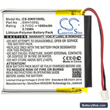 Sony WH-1000xM3 Replacement Battery, 3.7V, 1000mAh, Li-Polymer 3