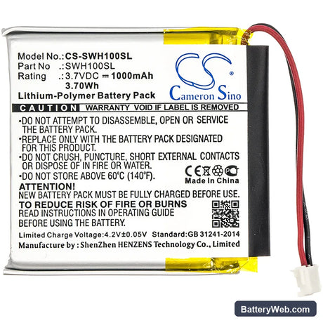 Sony WH-1000xM3 Replacement Battery, 3.7V, 1000mAh, Li-Polymer 3