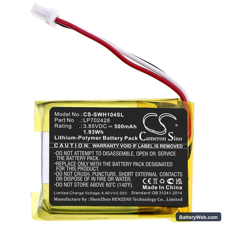 Sony WF-1000XM4 Charging Case Replacement Battery, 3.85V, 500mAh, Li-Polymer 3