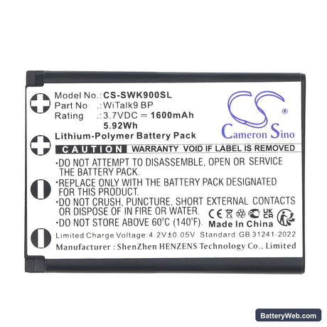 Saramonic 11601 Replacement Battery, 3.7V, 1600mAh, Li-Polymer 4