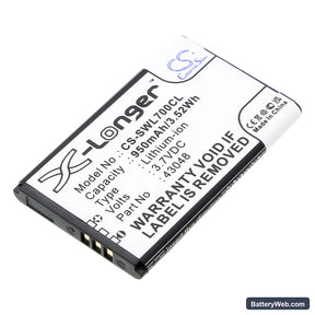 Swissvoice L7 Replacement Battery, 3.7V, 950mAh, Li-ion 1