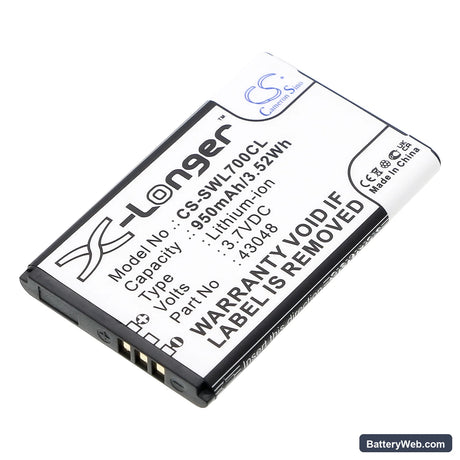 Swissvoice L7 Replacement Battery, 3.7V, 950mAh, Li-ion 1