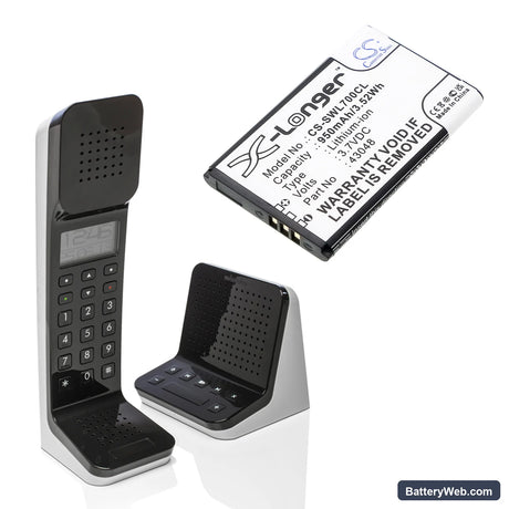 Swissvoice L7 Replacement Battery, 3.7V, 950mAh, Li-ion 4