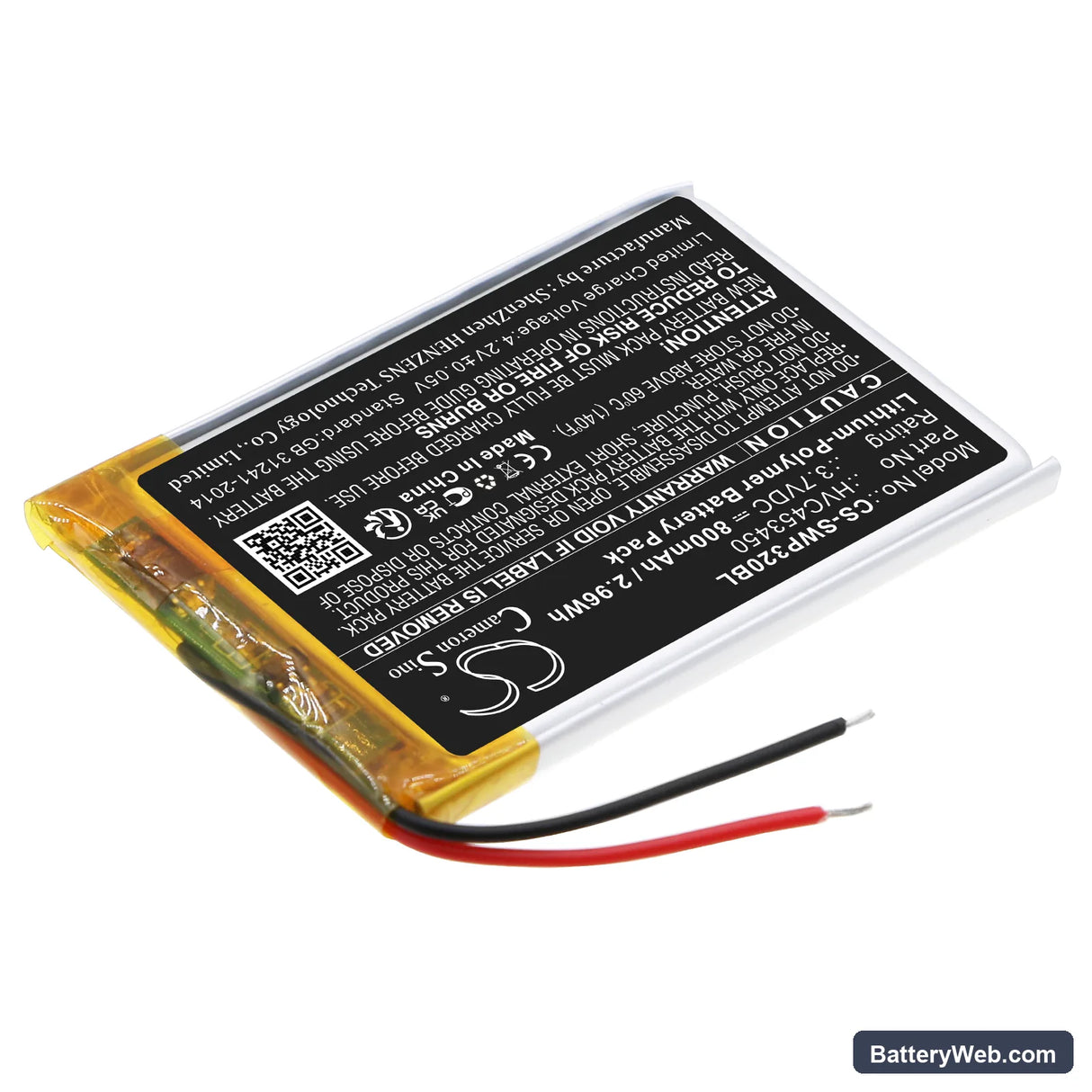 Stripe WisePad 3 Replacement Battery, 3.7V, 800mAh, Li-Polymer 2