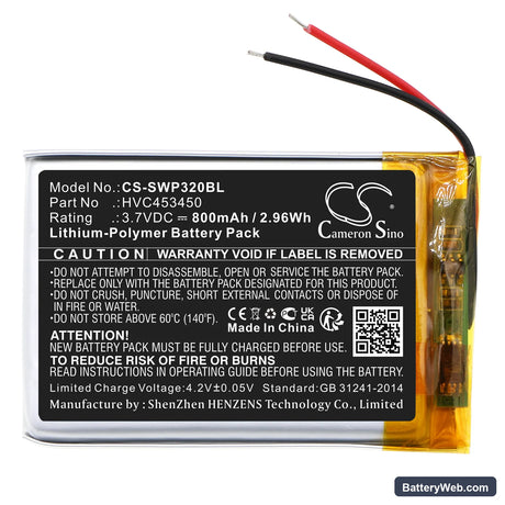 Stripe WisePad 3 Replacement Battery, 3.7V, 800mAh, Li-Polymer 3