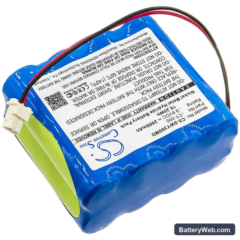 Smiths CY-300 Replacement Battery, 9.6V, 2000mAh, Ni-MH 2