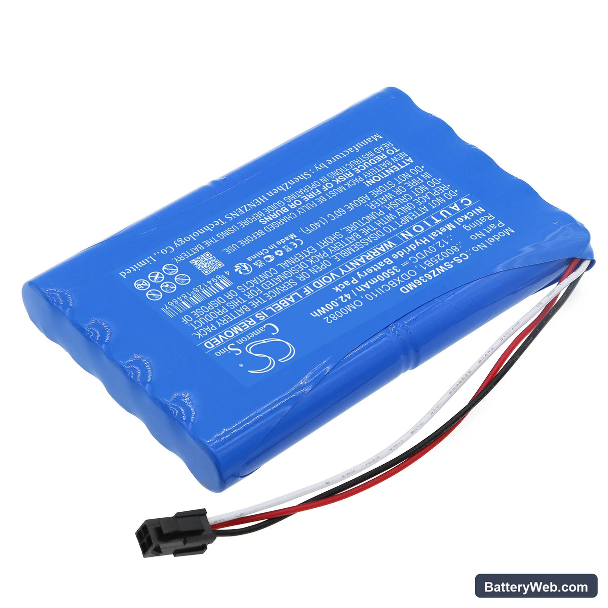 Smiths Advisor Patient Monitor 12-636A Replacement Battery, 12V, 3500mAh, Ni-MH 2