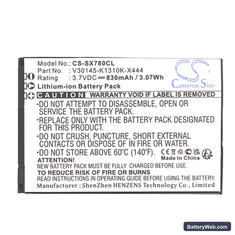 Siemens Gigaset SL78H Replacement Battery, 3.7V, 830mAh, Li-ion 3