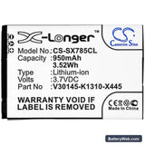 Gigaset SL800H Pro Replacement Battery, 3.7V, 950mAh, Li-ion 3