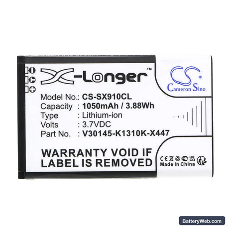 Siemens Gigaset SL910 Replacement Battery, 3.7V, 1050mAh, Li-ion 3