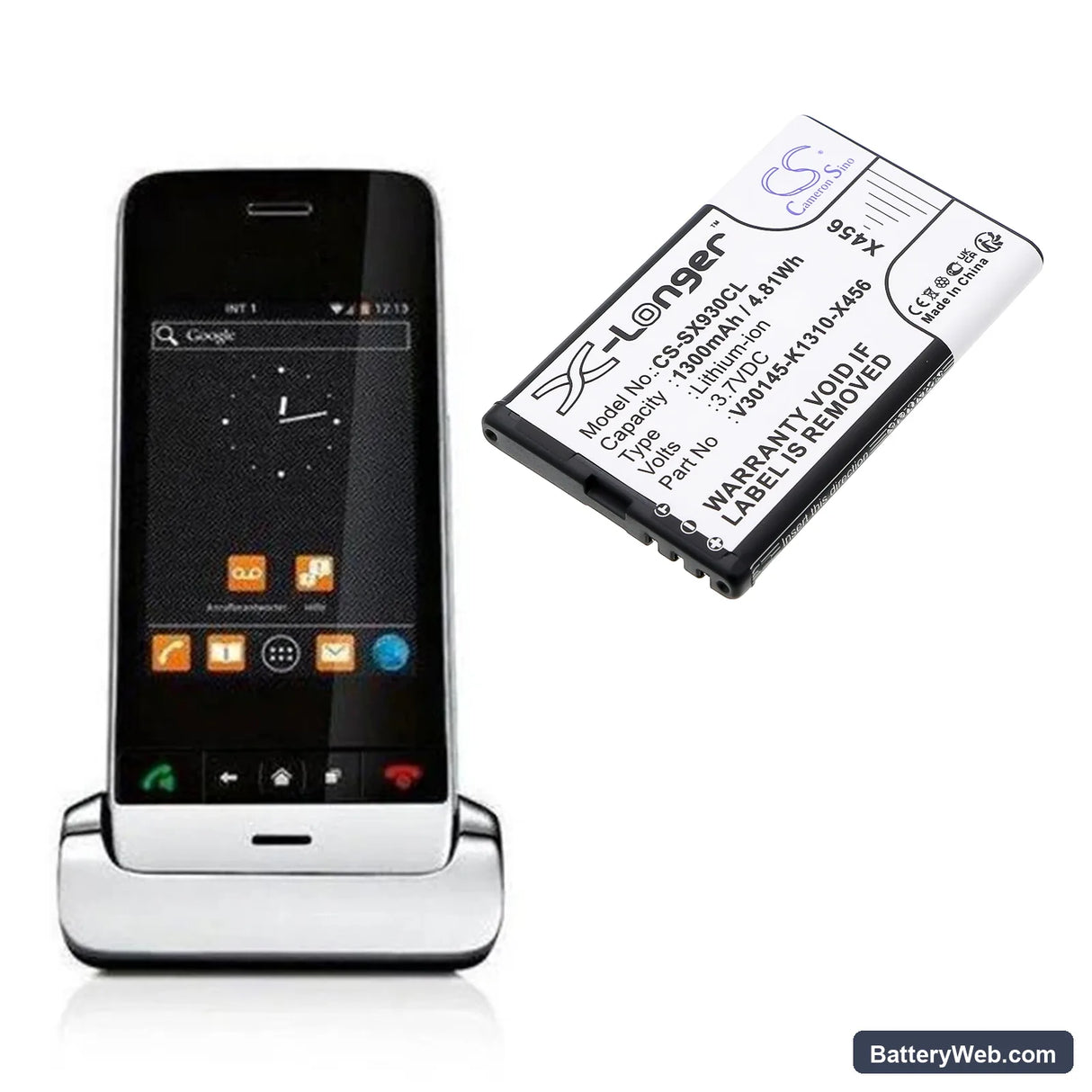 Telekom Speedphone 701 Replacement Battery, 3.7V, 1300mAh, Li-ion 6