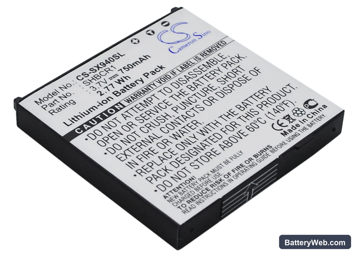 Sharp 940SH Replacement Battery, 3.7V, 750mAh, Li-ion 2