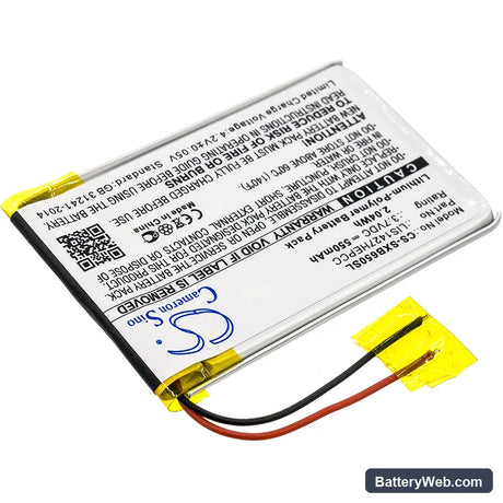 Sony MDR-DS6500 Replacement Battery, 3.7V, 550mAh, Li-Polymer 2