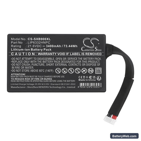 Sony GTK-XB90 Replacement Battery, 21.6V, 3400mAh, Li-ion 3