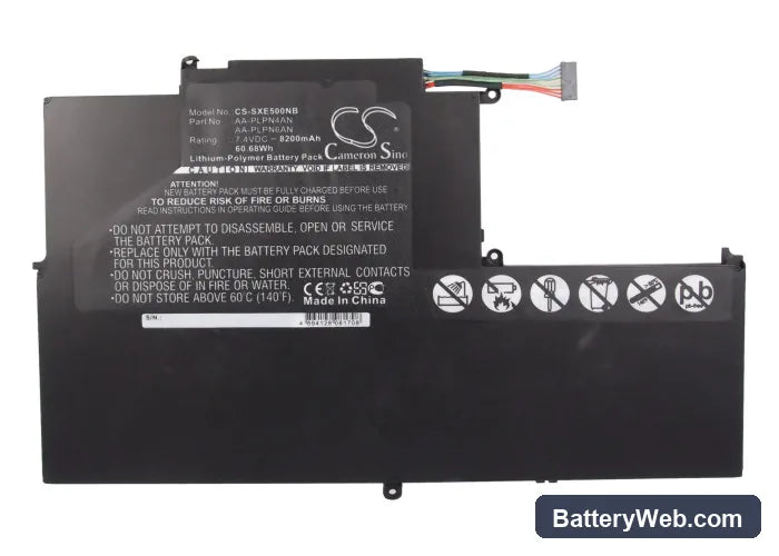 Samsung Series 5 ChromeBook Replacement Battery, 7.4V, 8200mAh, Li-Polymer 5