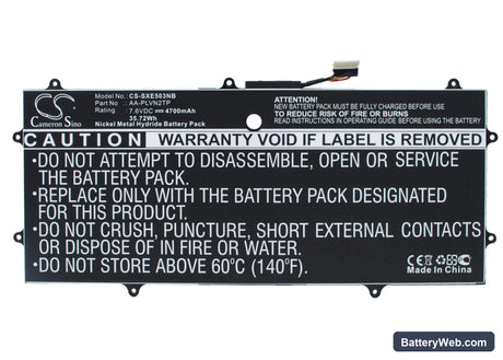 Samsung Chromebook 2 13.3" Replacement Battery, 7.6V, 4700mAh, Li-Polymer 1