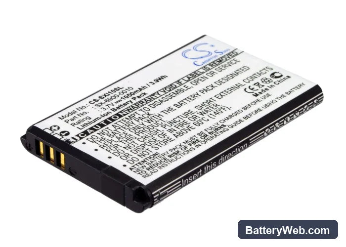 Sirius XM Lynx Replacement Battery, 3.7V, 1050mAh, Li-ion 4