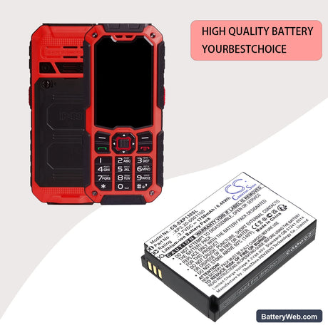 Socketmobile Sonim XP1300 Replacement Battery, 3.7V, 1750mAh, Li-ion 6