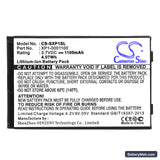 Sonim XP3 Quest Replacement Battery, 3.7V, 1100mAh, Li-ion 5